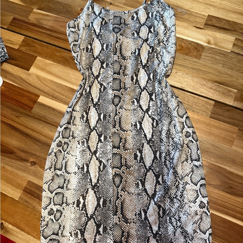 Windsor Beige and Black Snakeskin Dress